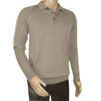 Men's Sweater Knit By BRANGO Turkey Polo Neck Cotton Blend 21228 Dark Beige