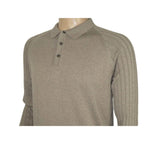 Men's Sweater Knit By BRANGO Turkey Polo Neck Cotton Blend 21228 Dark Beige