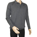 Men's Sweater Knit By BRANGO Turkey Polo Neck Cotton Blend 21228 Charcoal Gray