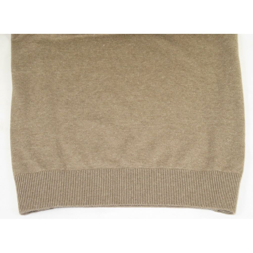 Men's Sweater Knit By BRANGO Turkey Polo Neck Cotton Blend 21228 Dark Beige