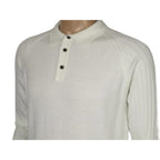 Men's Sweater Knit By BRANGO Turkey Polo Neck Cotton Blend 21228 White