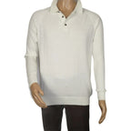 Men's Sweater Knit By BRANGO Turkey Polo Neck Cotton Blend 21228 White