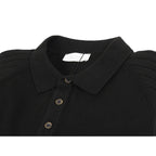 Men's Sweater Knit By BRANGO Turkey Polo Neck Cotton Blend 21228 Black