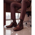 Vinci The Valmont Tan Snake Leather Derby Men Shoe