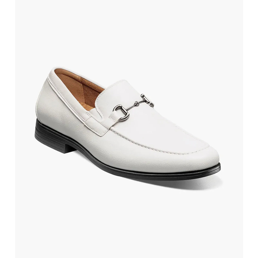 Stacy Adams Richmont Moc Toe Bit Slip On Shoes White Tumbled 21567-117
