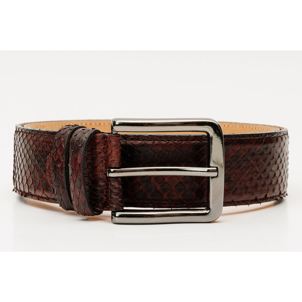 The Boss Burgundy Snake Leather Belt