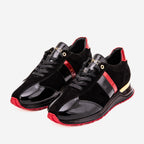 The Inferno Black & Red Leather Men Sneaker