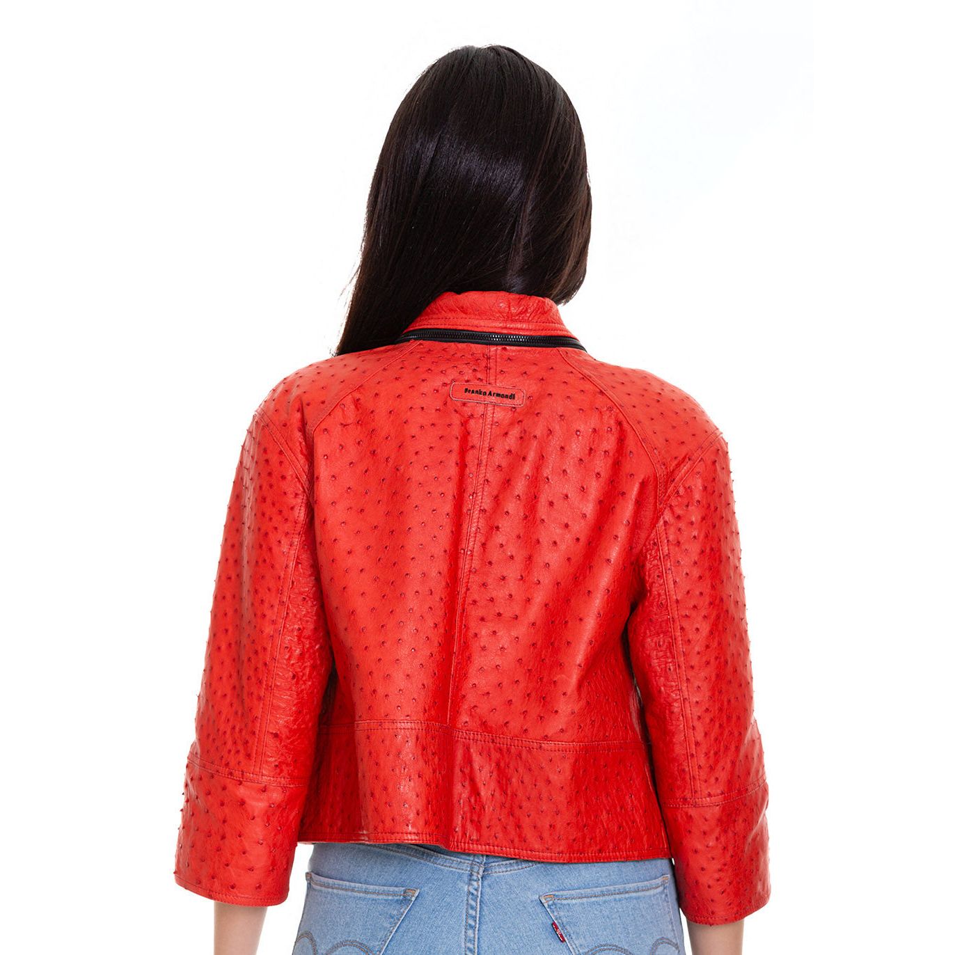 The Comly  Pomegranate Flower  Ostrich Leather Women Jacket