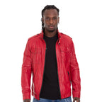 The Ravine Red Leather Men Jacket
