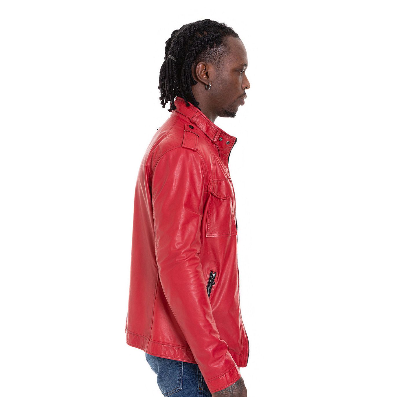 The Ravine Red Leather Men Jacket