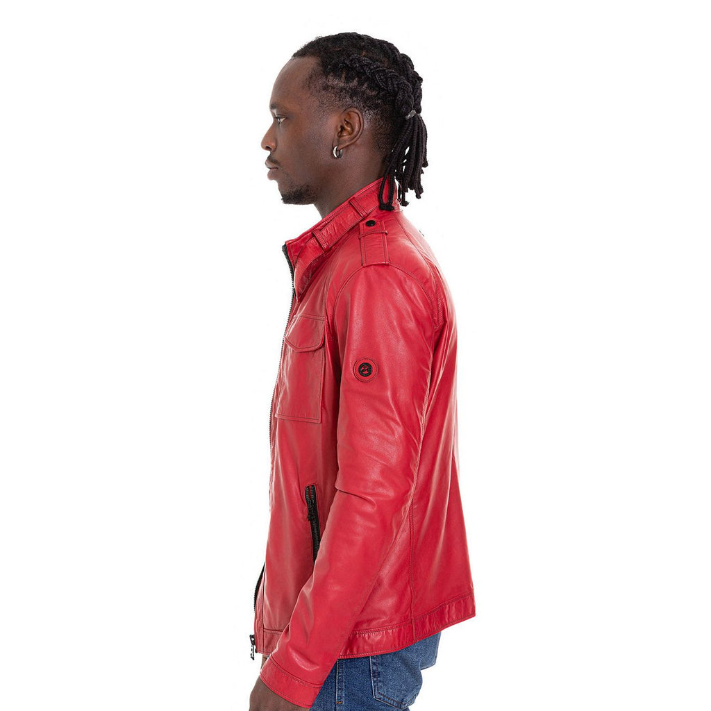 The Ravine Red Leather Men Jacket