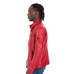 The Ravine Red Leather Men Jacket