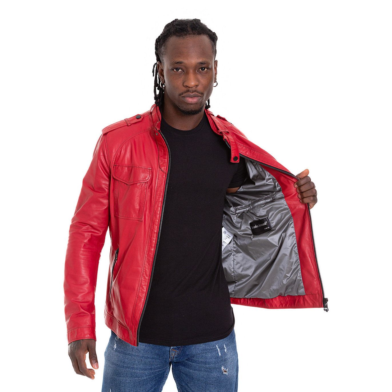 The Ravine Red Leather Men Jacket
