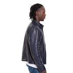 Vinci The Labanon Navy Blue Leather Men Jacket