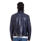 Vinci The Labanon Navy Blue Leather Men Jacket