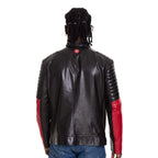 Vinci The Martos Black & Red Leather Men Jacket