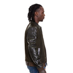 Vinci The Albendin Green Leather Men  Jacket