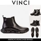 Vinci The Apex Black Leather Men Chelsea Leather Comfort Boot