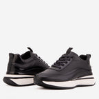 The Modena Black Leather Men Sneaker