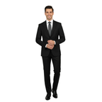 Men's Levent Serez Turkish Suit Super 160's Italian Wool 22289 Jet Black