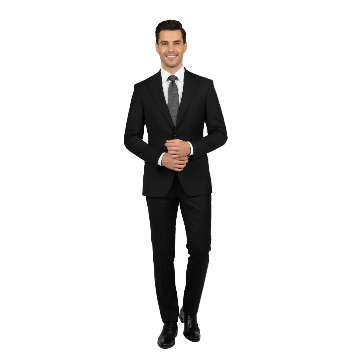 Men's Levent Serez Turkish Suit Super 160's Italian Wool 22289 Jet Black