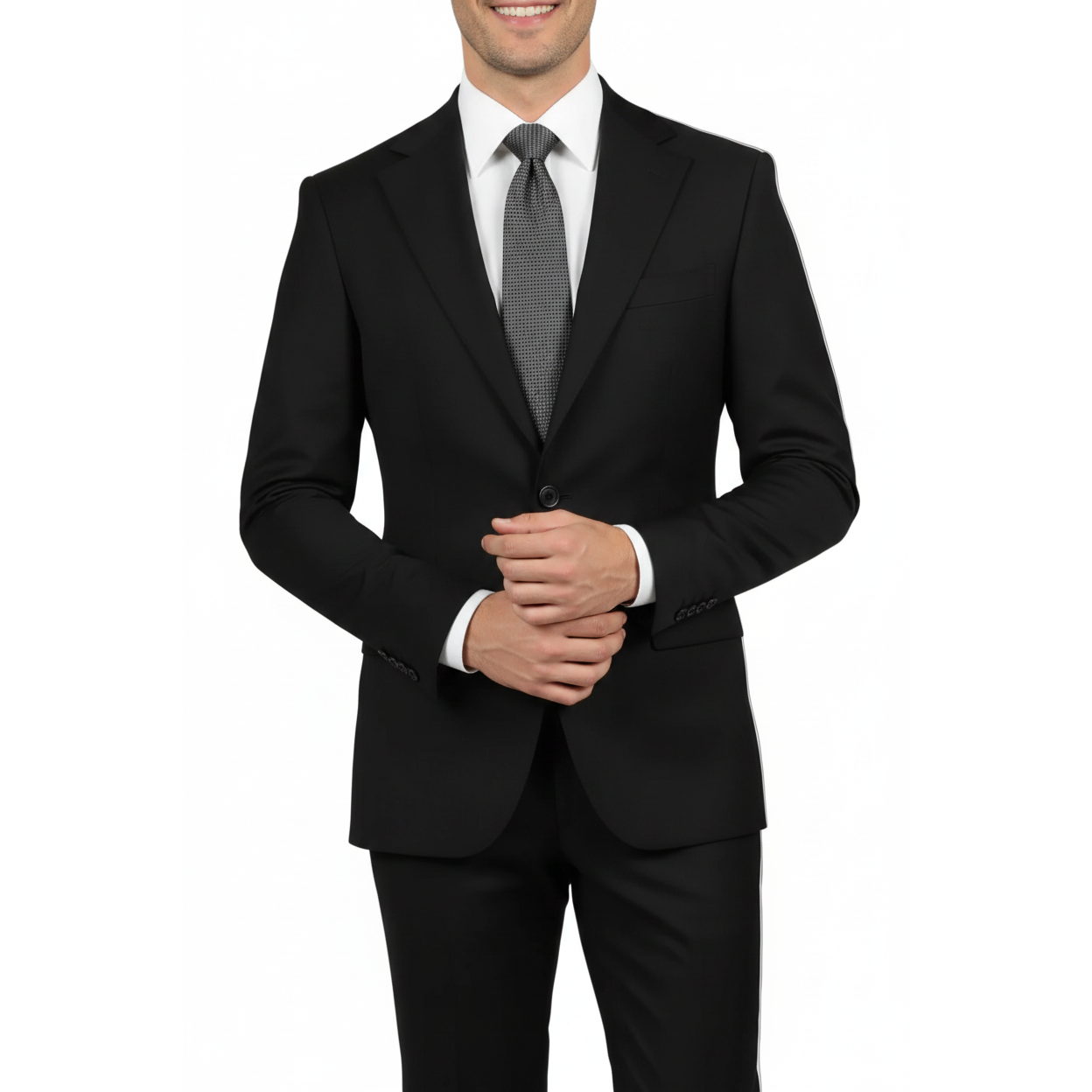 Men's Levent Serez Turkish Suit Super 160's Italian Wool 22289 Jet Black