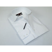 Men's Axxess Turkey Shirt 100% Egyptian Cotton High Collar 224-03 White Pique