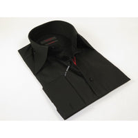 Men's Axxess Turkey Shirt 100% Cotton Long Collar 224-06 French Cuffs Black
