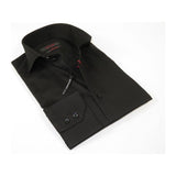 Men Dress Shirts AXXESS Turkey 100% Soft Egyptian Cotton 224-07 Solid Black
