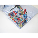 Men's Axxess Turkey Shirt 100% Cotton High Collar 224-11 French Cuffs Stripe
