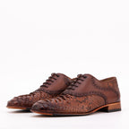 The Varenne Tan Snake Leather Oxford Men Shoe