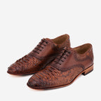 The Varenne Tan Snake Leather Oxford Men Shoe