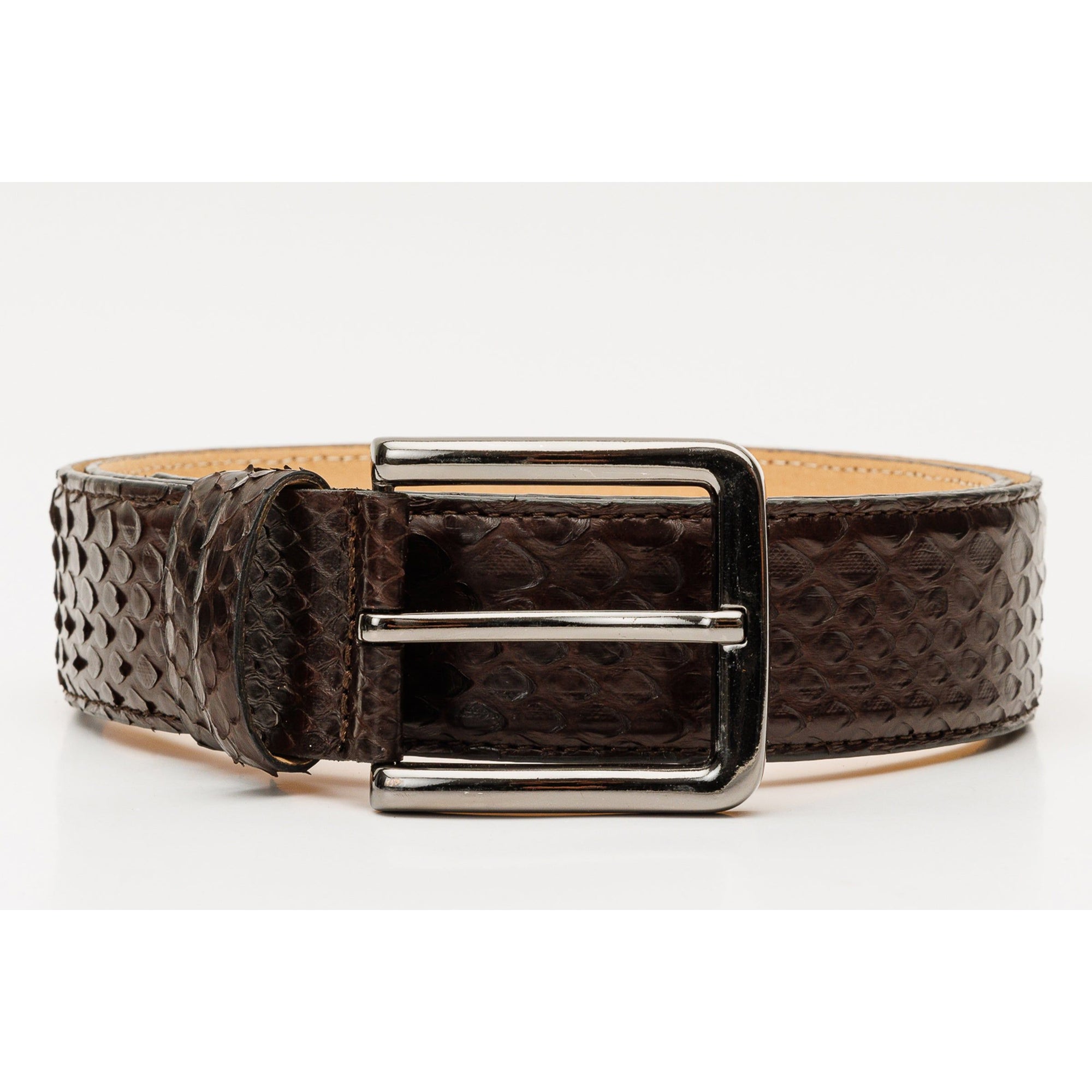 The Boss Brown Snake Leather Belt