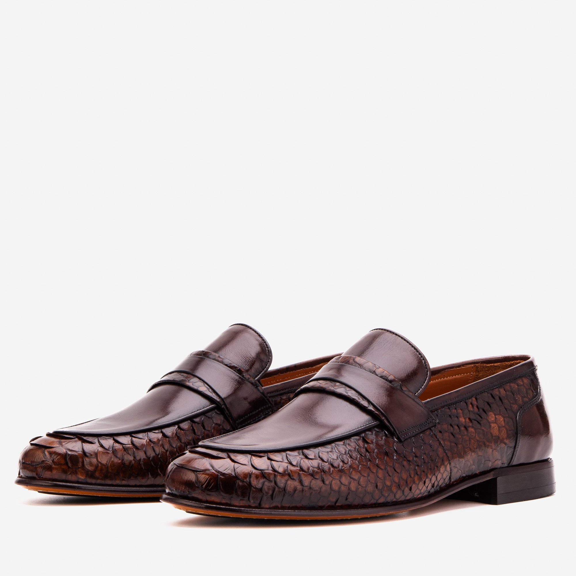 The Aurelio Snake & Baby Buffalo Leather Penny Loafer