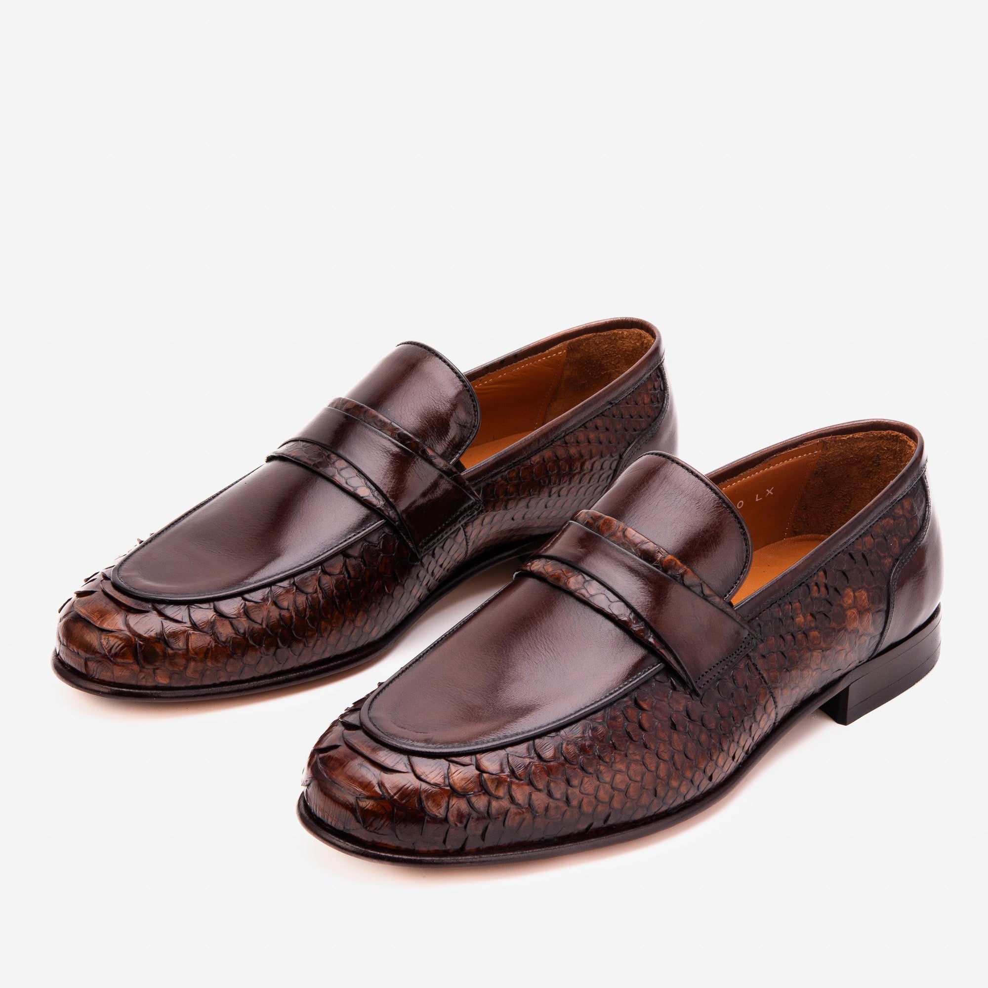 The Aurelio Snake & Baby Buffalo Leather Penny Loafer