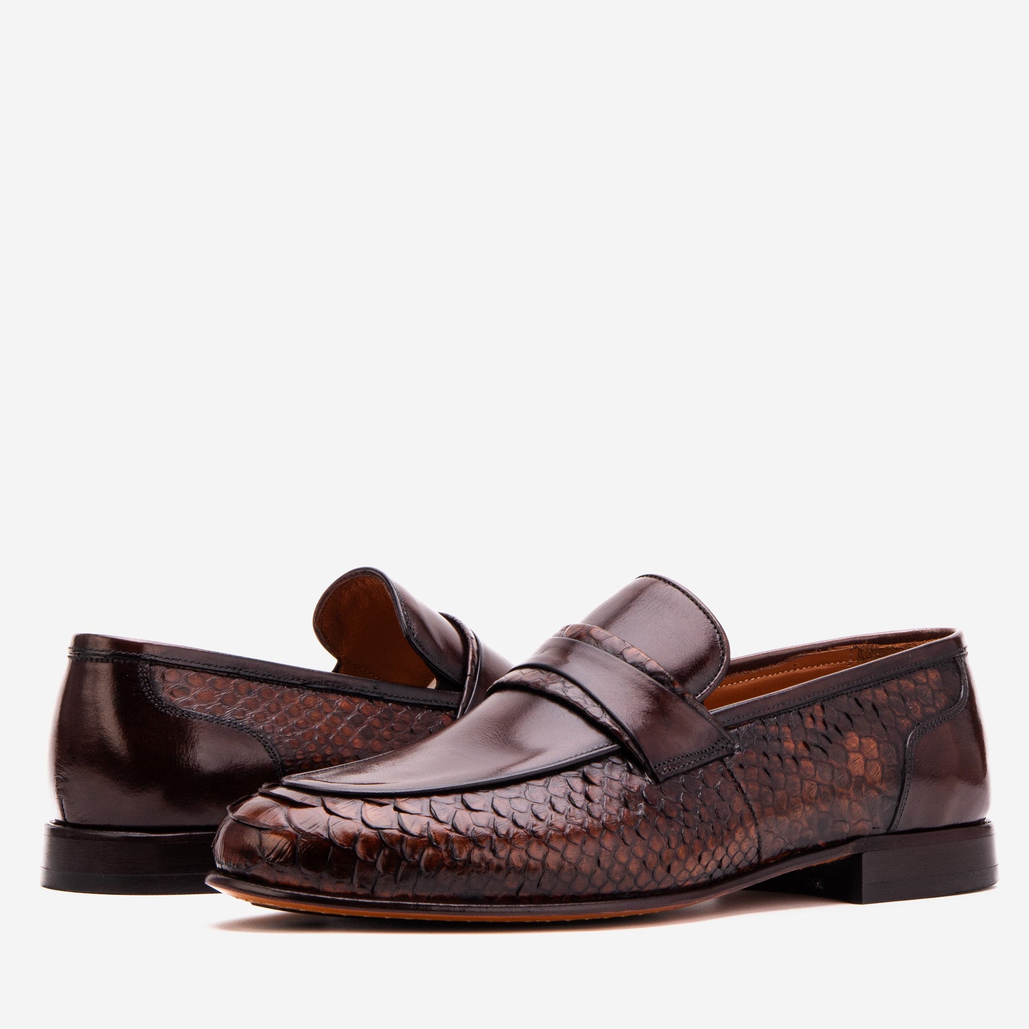 The Aurelio Snake & Baby Buffalo Leather Penny Loafer