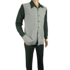 Men's MONTIQUE Two Piece Set Walking Leisure Suit 2367 Green Checkers