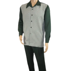Men's MONTIQUE Two Piece Set Walking Leisure Suit 2367 Green Checkers