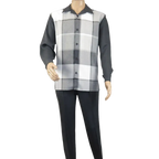 Men's MONTIQUE Two Piece Set Walking Leisure Suit 2370 Gray Plaid