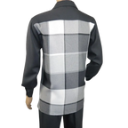 Men's MONTIQUE Two Piece Set Walking Leisure Suit 2370 Gray Plaid