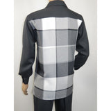 Men's MONTIQUE Two Piece Set Walking Leisure Suit 2370 Gray Plaid