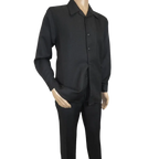 Men's MONTIQUE Two Piece Set Walking Leisure Suit 2372 Black Tone on Tone