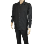 Men's MONTIQUE Two Piece Set Walking Leisure Suit 2372 Black Tone on Tone