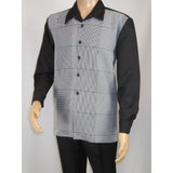 Men's MONTIQUE 2 PC Set Walking Leisure Suit 2390 Black White Hounds tooth