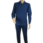 Men's MONTIQUE Two Piece Set Walking Leisure Suit 2391 Navy Tone on Tone