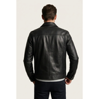 Men's VIA CONDOTTI Fine Lamb Skin Leather Zipper Jacket 2409 Black