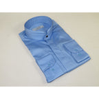 Mens CEREMONIA AVM Turkey Cotton Banded Minister Shirt Angelino-2412 Mid Blue