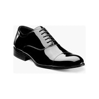 24998, Stacy Adams Patent Leather Tux Shoes Cap Toe Lace up Black White