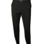 Men's MONO Turkey Slacks 100% Wool Plain Front Regular Fit 2501-01 Black