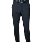 Men's MONO Turkey Slacks 100% Wool Plain Front Regular Fit 2501-02 Navy Blue
